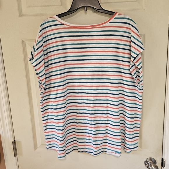 Disney Castaway Cay Bahamas Cruise Line Vacation Striped Boxy Top - Picture 2 of 5